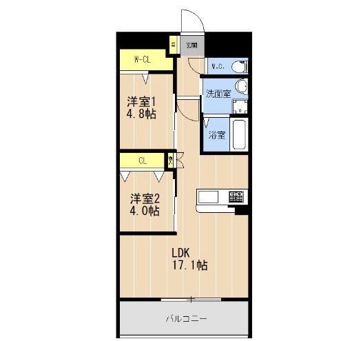 福岡市城南区友丘のマンションの間取り