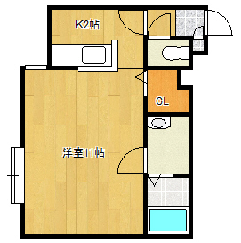 恵庭市中島町のアパートの間取り