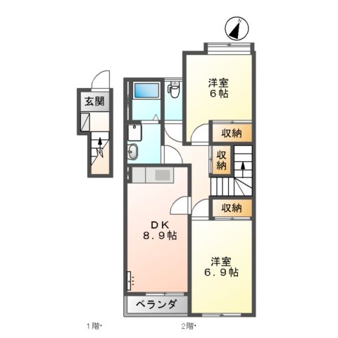 グランベル弐番館の間取り写真