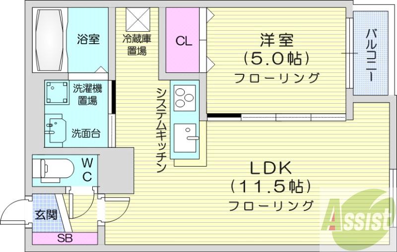 地下鉄東豊線 北１３条東駅 徒歩4分 4階建 築15年の間取り写真