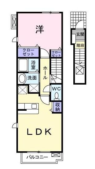 井原市西江原町のアパートの間取り