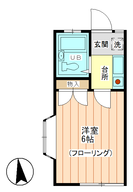 横浜市金沢区六浦のアパートの間取り