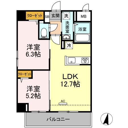 メゾン　ド　ウミライ松江駅前の間取り