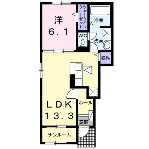 アンソレイユ壱番館　IIの間取り