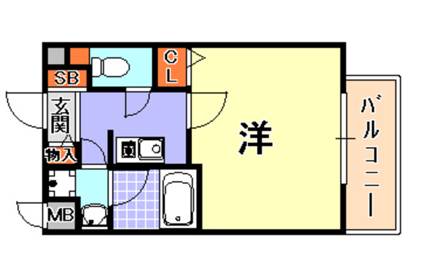 神戸市中央区栄町通のマンションの間取り