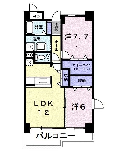 高崎市下佐野町のマンションの間取り