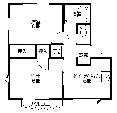 フラット小松　Ｃ棟（小名浜寺廻町）の間取り