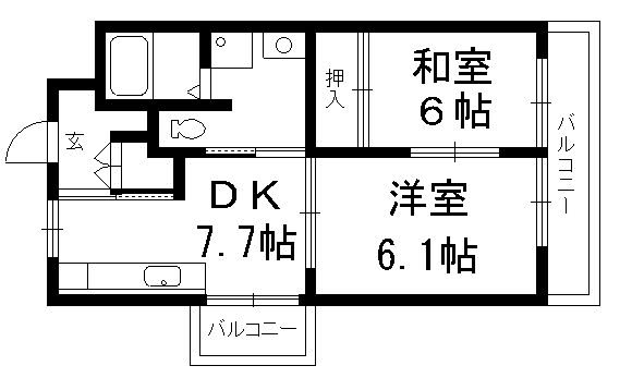 陵南ハイツの間取り