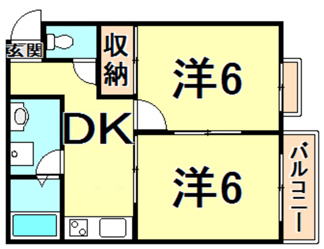 西宮市今津二葉町のマンションの間取り