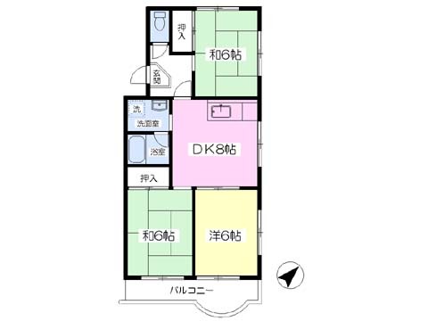 松戸市横須賀のマンションの間取り