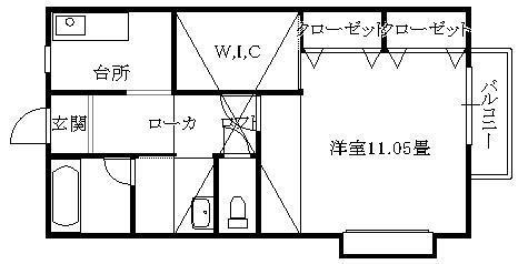 プランドール福居　Ｄ棟の間取り