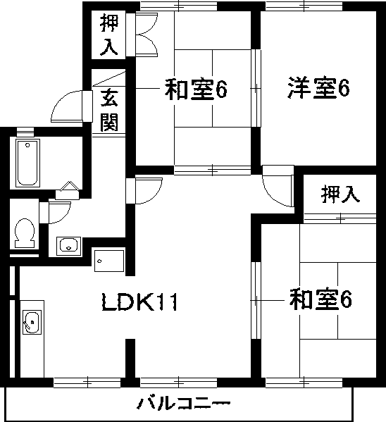 愛知郡東郷町北山台のアパートの間取り