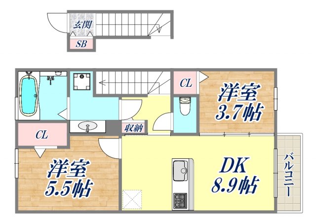 グランデディーオB棟の間取り