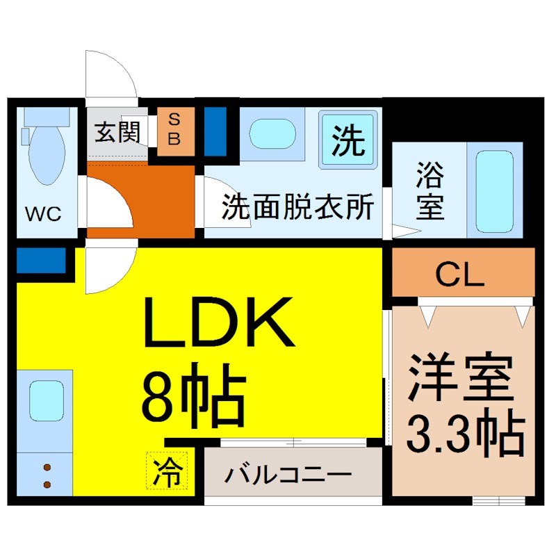 名古屋市南区観音町のアパートの間取り