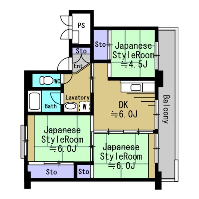 花巻市南万丁目のマンションの間取り