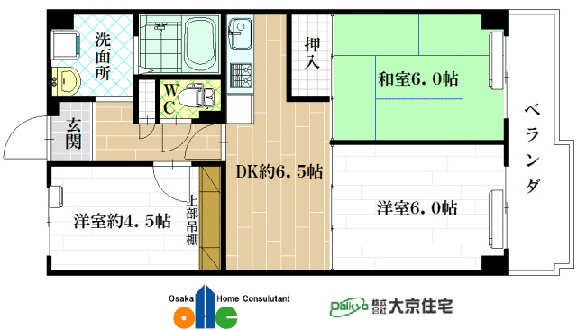 シャルム久宝寺緑地の間取り