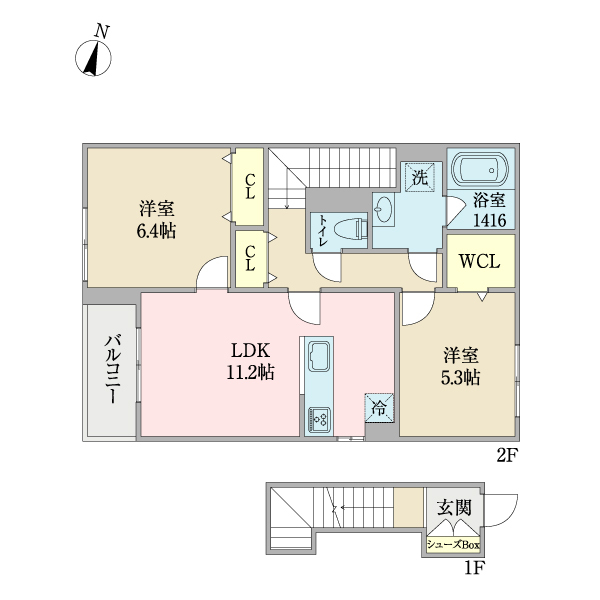 大阪市旭区今市のアパートの間取り