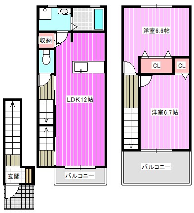 磯城郡田原本町大字保津のアパートの間取り