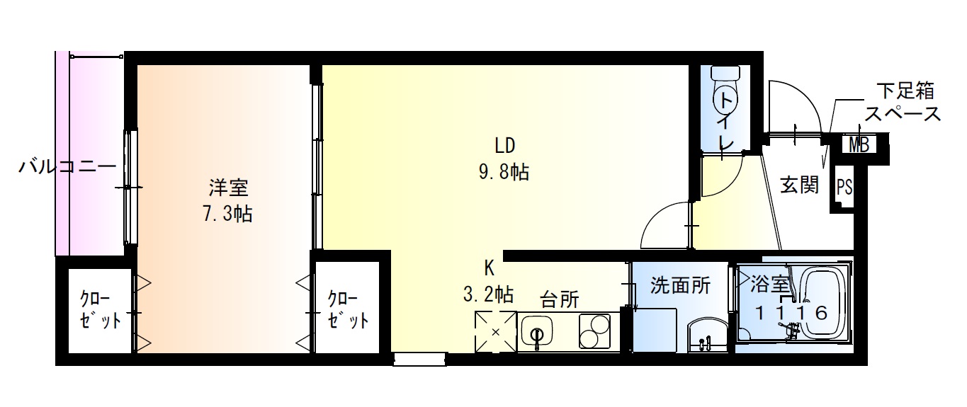 フジパレス堺石津川II番館の間取り