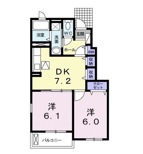 本庄市児玉町金屋のアパートの間取り