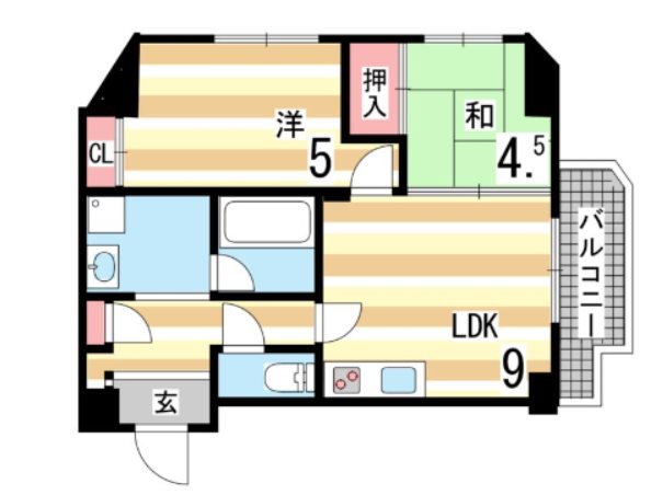 芦屋市西山町のマンションの間取り