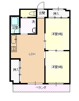 静岡市駿河区中田本町のマンションの間取り