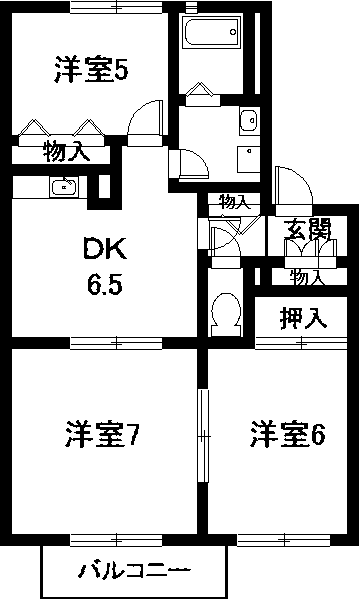 名古屋市中川区伏屋のアパートの間取り