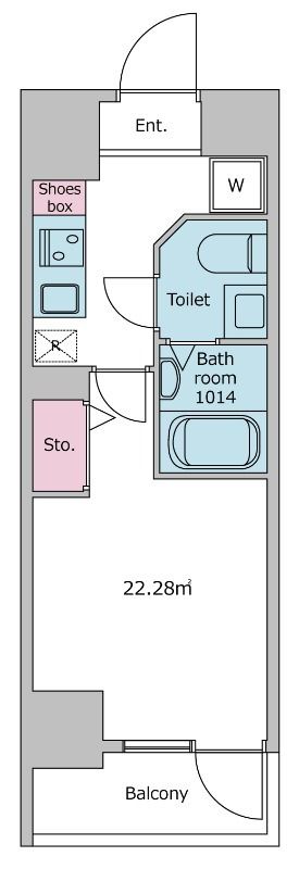 港区西新橋のマンションの間取り