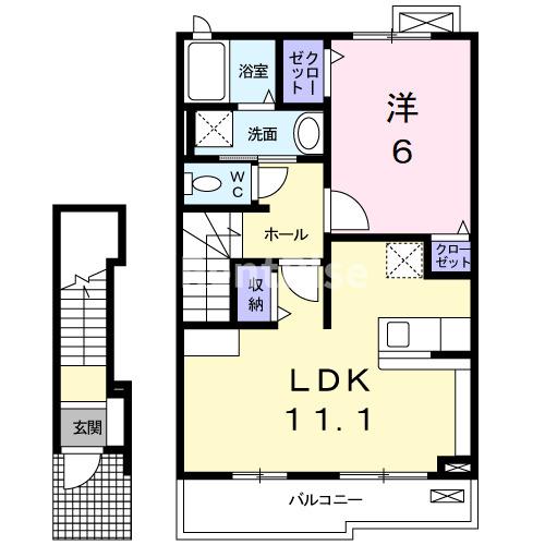 一宮市大和町妙興寺のアパートの間取り