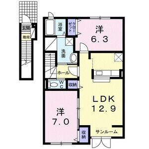 石狩市樽川三条のアパートの間取り