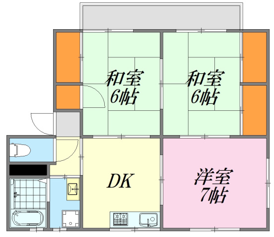 廿日市市佐方のアパートの間取り