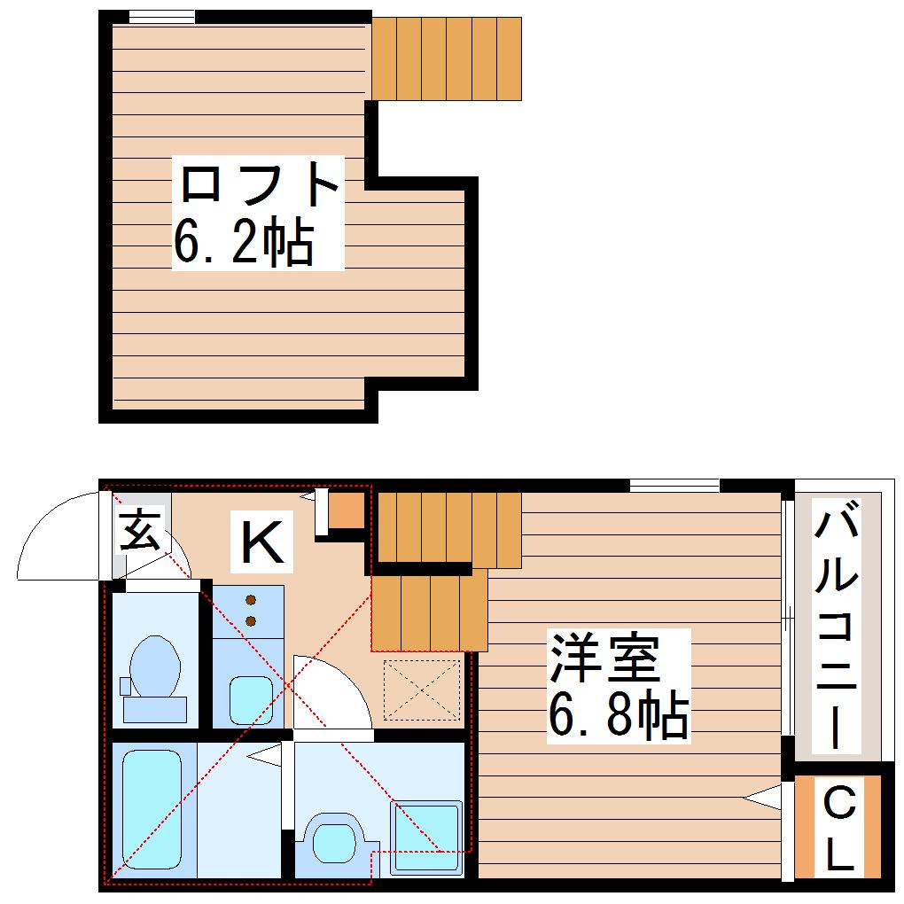 ハーモニーテラス卸町Staの間取り