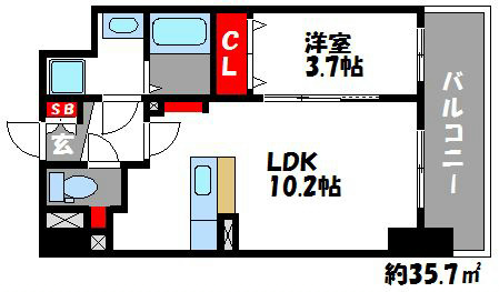 福岡市東区二又瀬新町のマンションの間取り