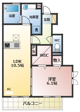 羽曳野市向野のアパートの間取り