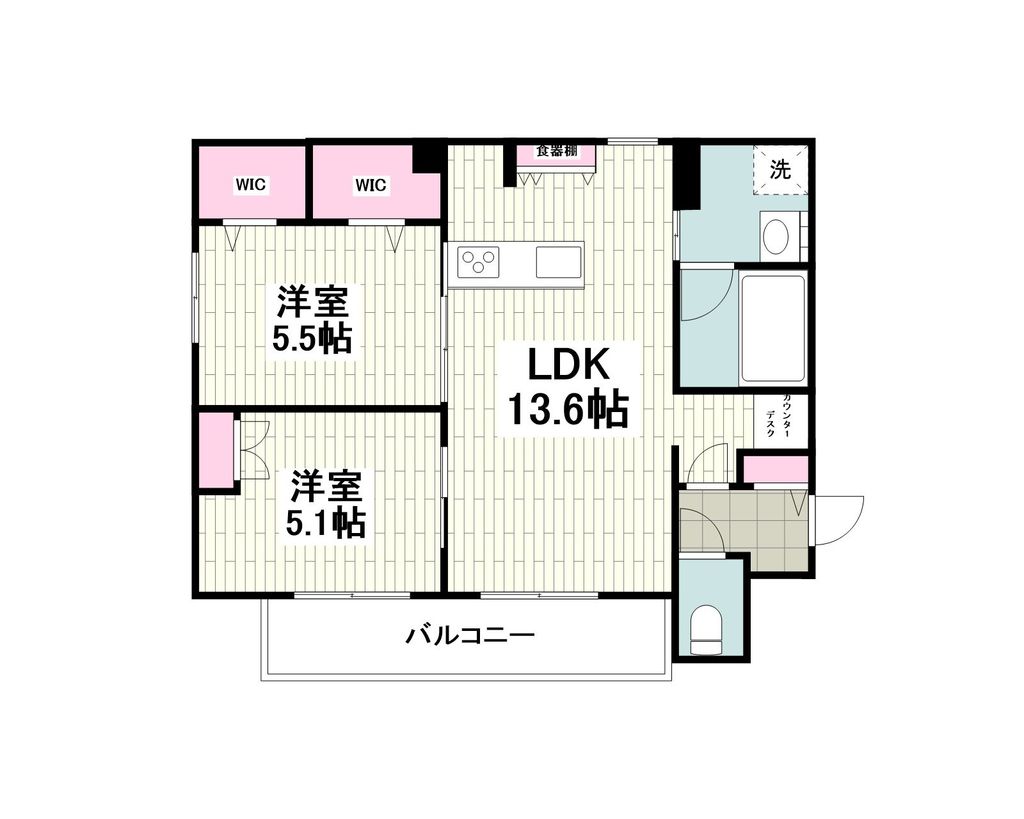 横浜市西区戸部町のマンションの間取り