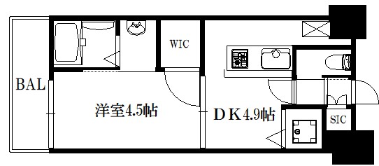 京都市右京区西院日照町のマンションの間取り