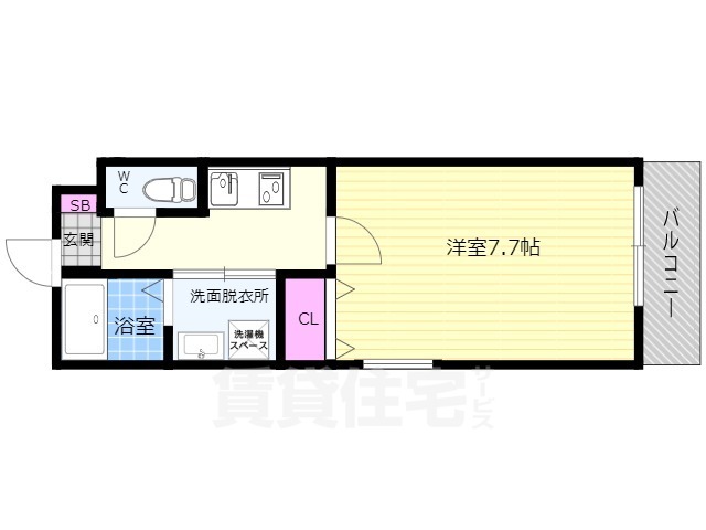 京都市南区東九条東札辻町のマンションの間取り