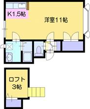 江別市文京台東町のアパートの間取り