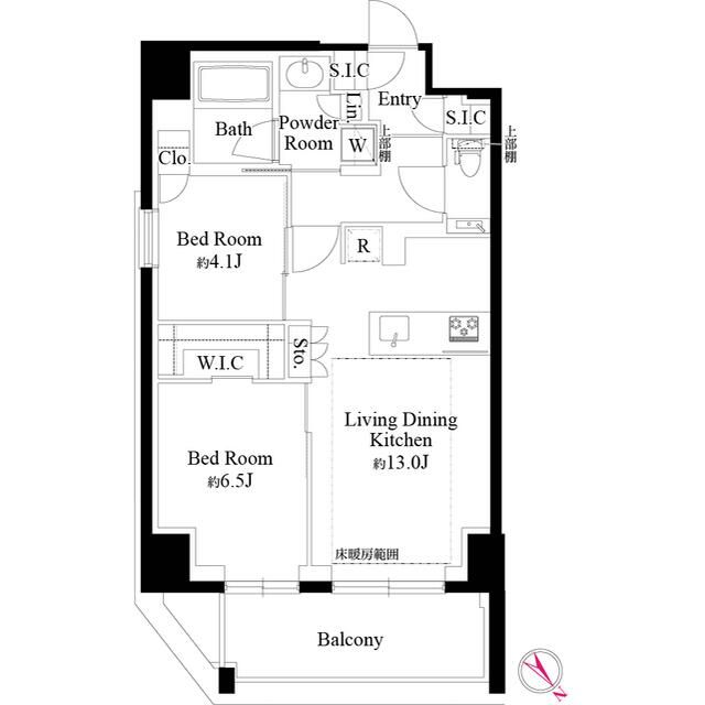 港区西麻布のマンションの間取り