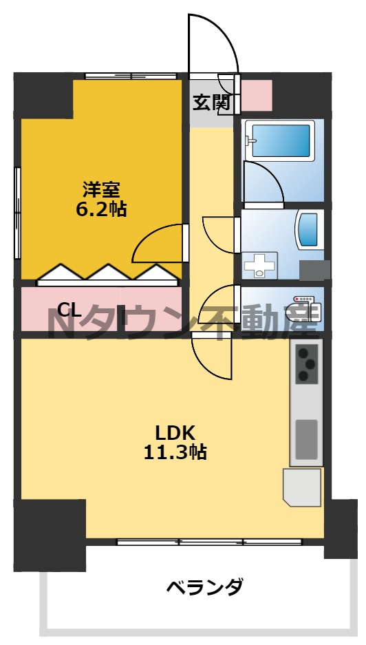 モンテーニュ名駅の間取り