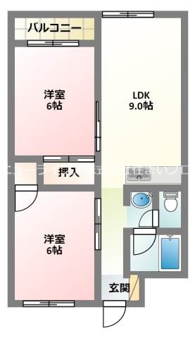 寝屋川市太秦緑が丘のマンションの間取り