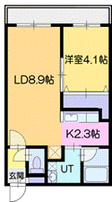 千歳市末広のマンションの間取り