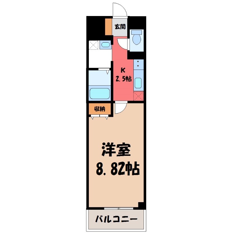 宇都宮市ゆいの杜のマンションの間取り