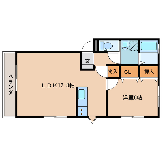 都城市一万城町のアパートの間取り