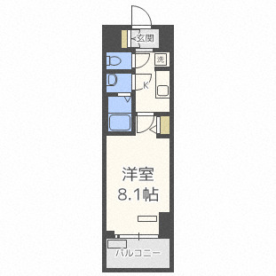 【プレサンス谷町九丁目駅前の間取り】