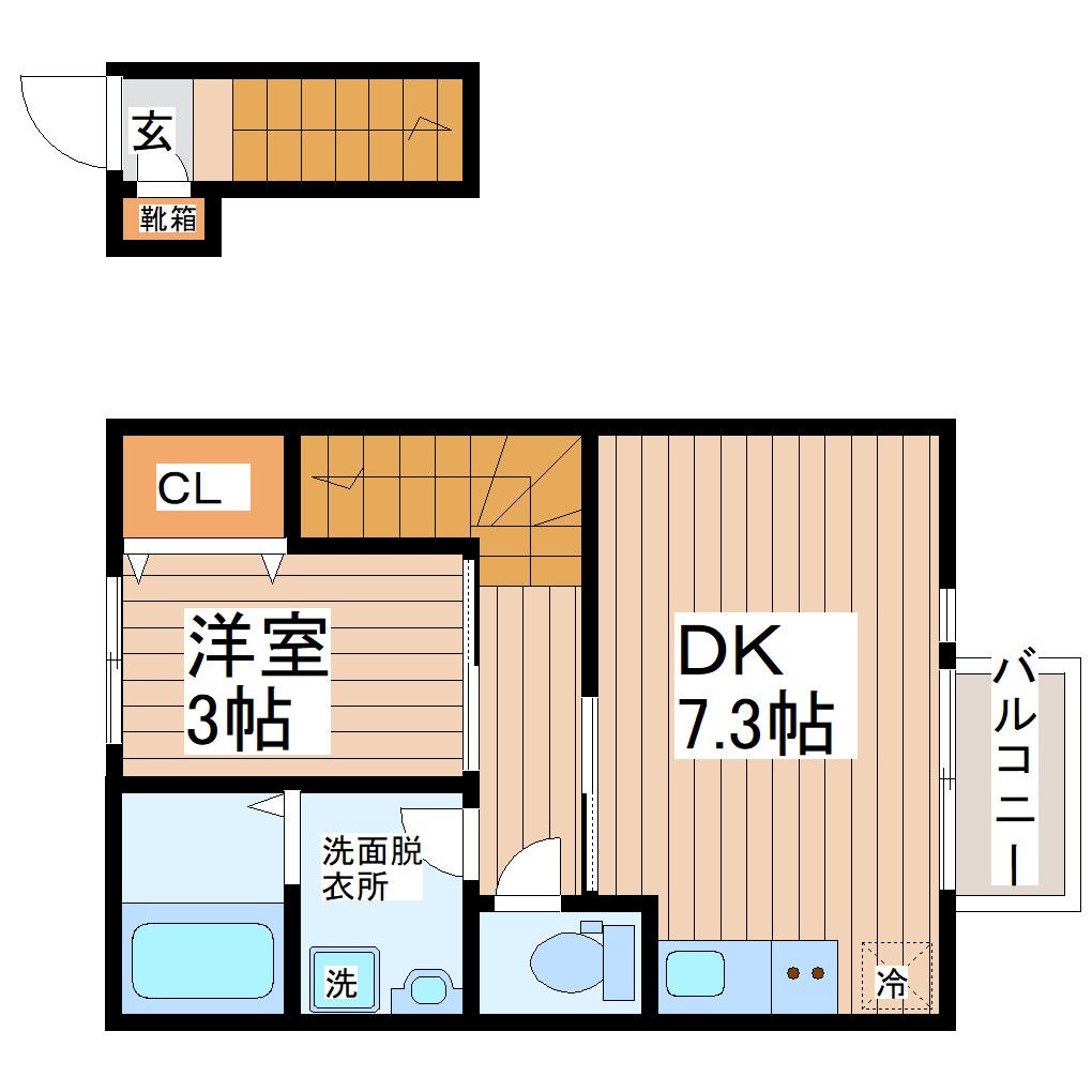 Escondite川内B棟（エスコンディーテ）の間取り