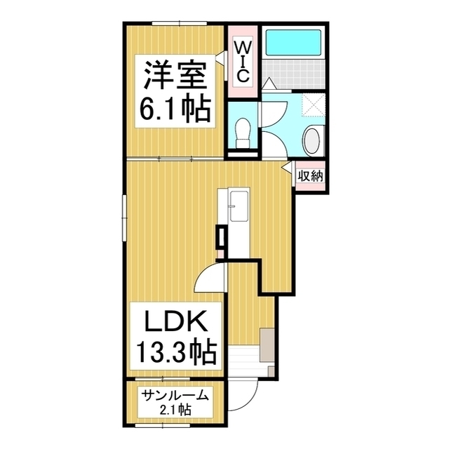 上伊那郡箕輪町大字中箕輪のアパートの間取り