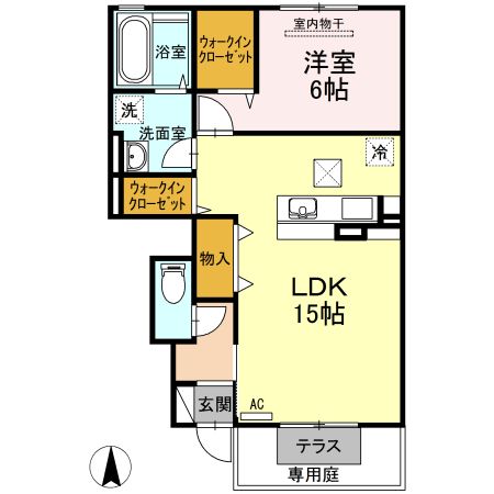 サンライズヤマダ　B棟の間取り