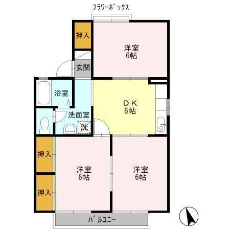 グランドゥール岩崎　A棟の間取り
