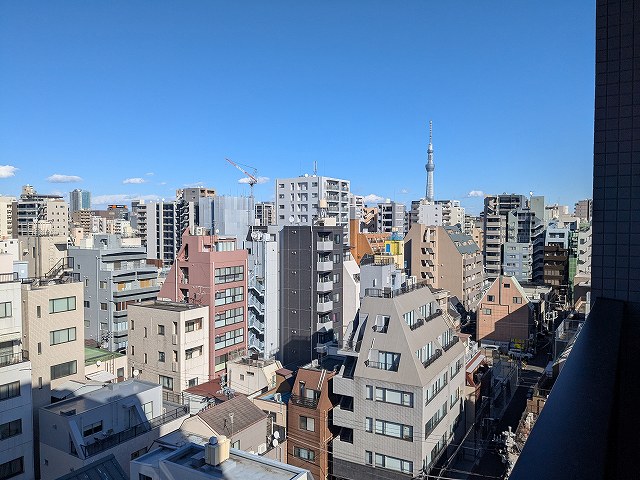 眺望　上層階のバルコニーからスカイツリー隅田川花火見えます